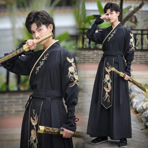 costume kimono samourai noir