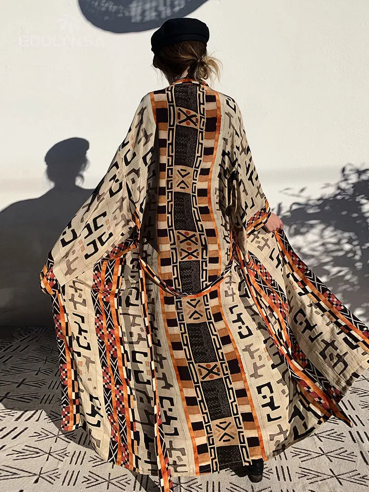 kimono bohème imprimé pour femme