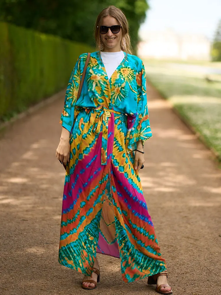 kimono fashion arc-en-ciel pour femme