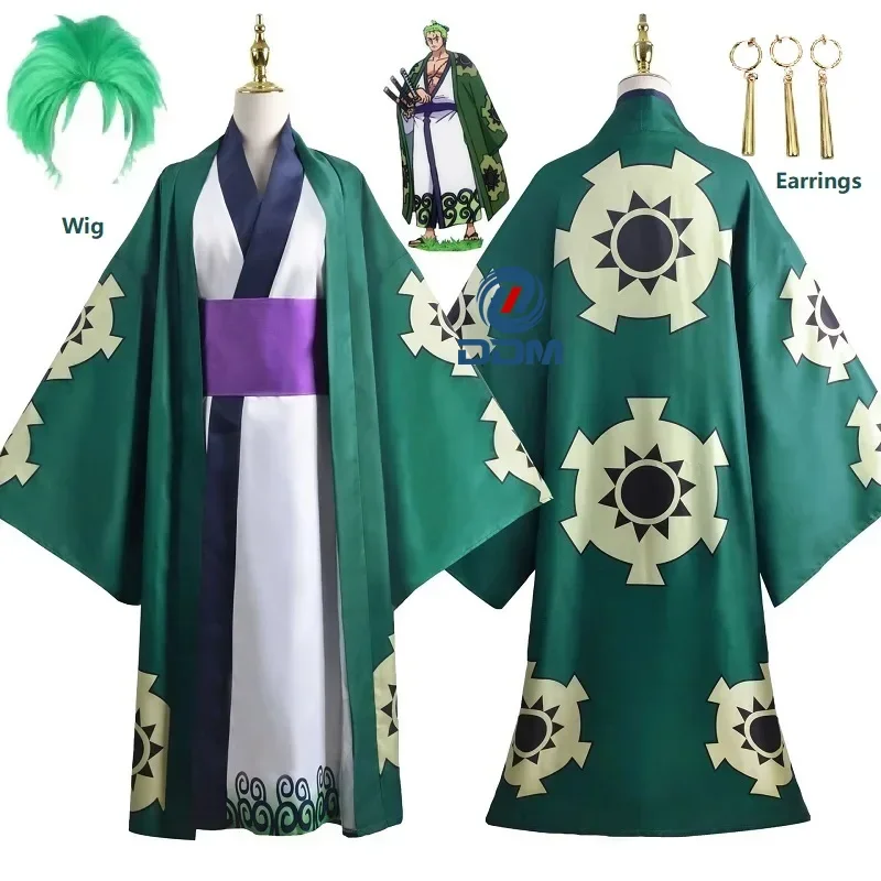 kimono déguisement vert Roronoa Zoro