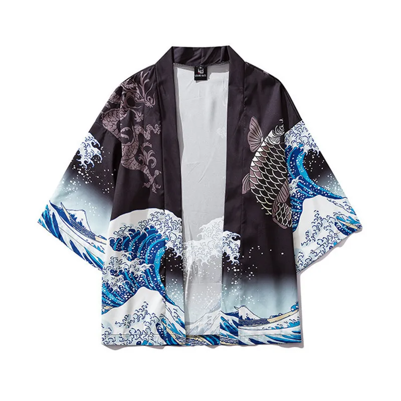 veste kimono unisexe pour enfants Vague
