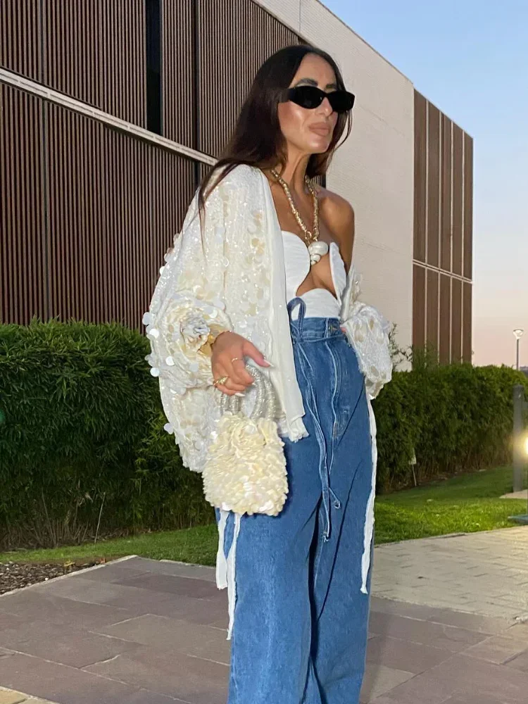 kimono paillettes chic