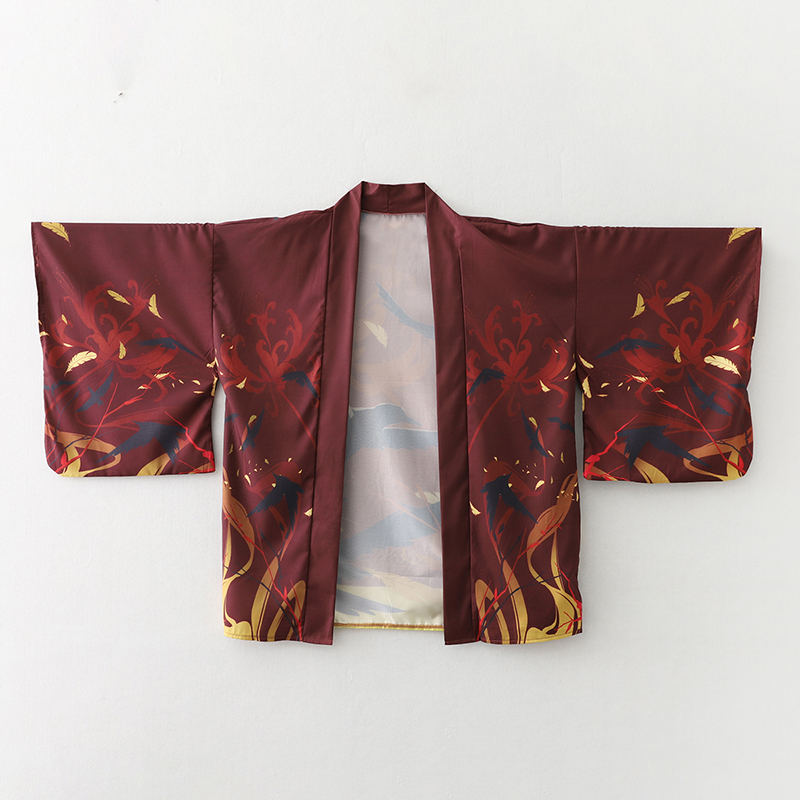 kimono unisexe oiseau noir