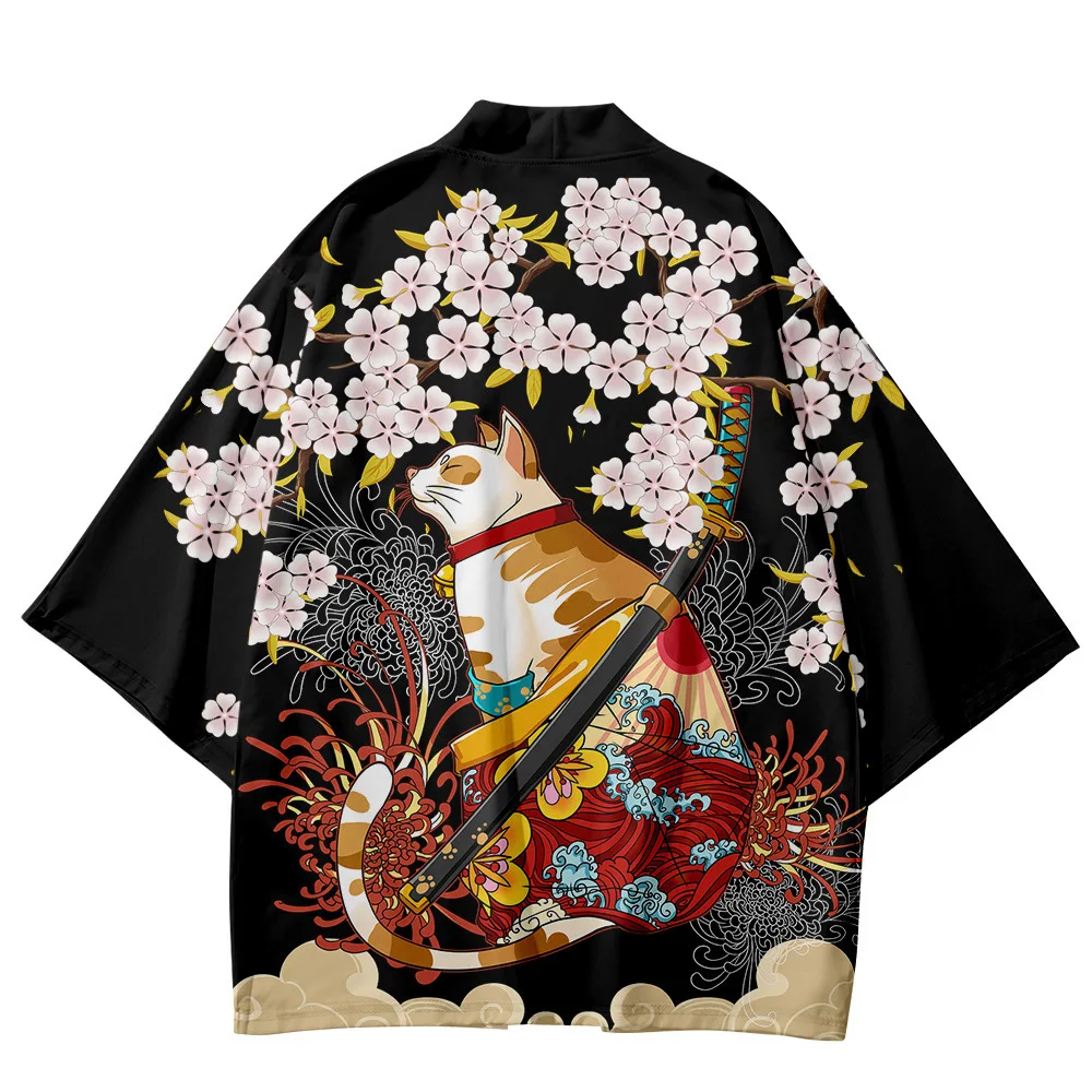 veste pour fille style kimono chat