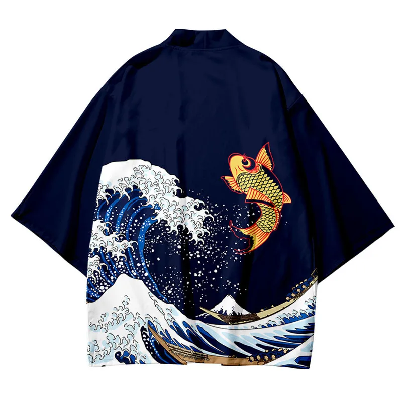veste kimono enfant fille et garçon poisson volant jaune