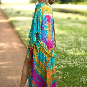 kimono été femme long arc-en-ciel
