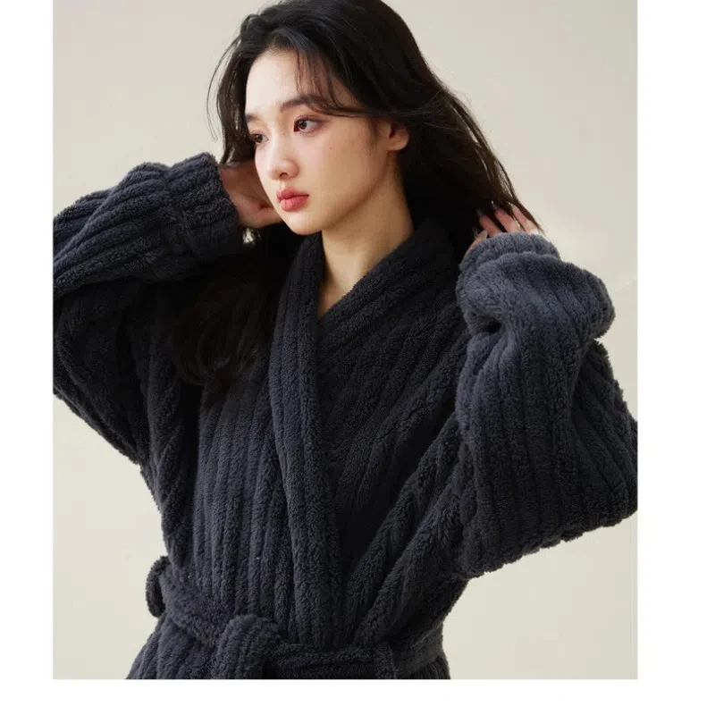 peignoir kimono femme épais noir