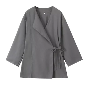 veste kimono femme grise
