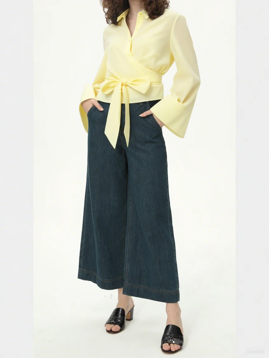 chemise jaune style kimono