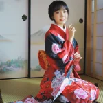 kimono japonais femme rouge