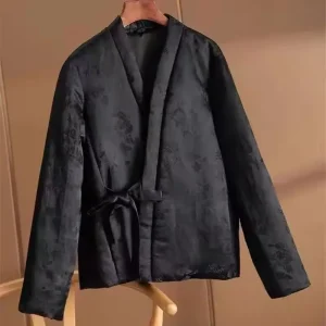 kimono femme hiver noir