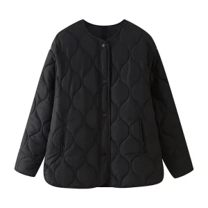 veste kimono noire matelassée