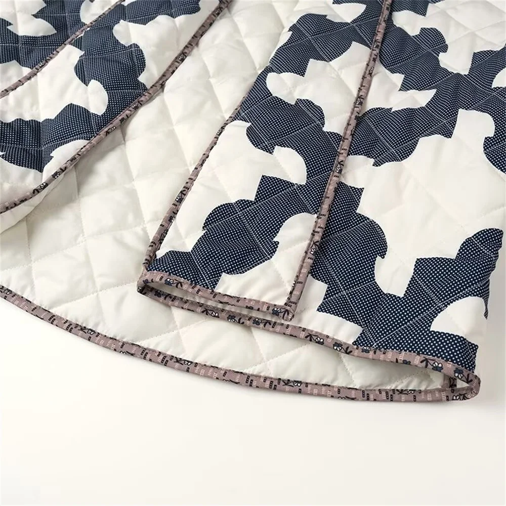 veste rétro en tissu matelassé