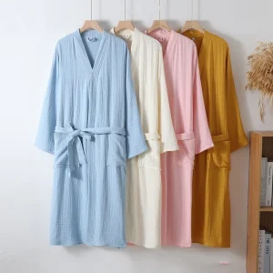 peignoir kimono pour homme en gaze de coton