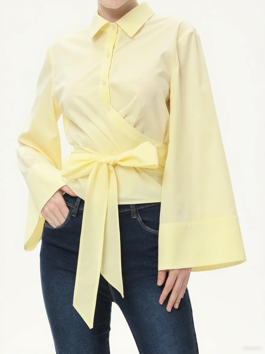 chemise kimono femme jaune