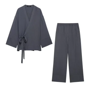 ensemble kimono femme gris