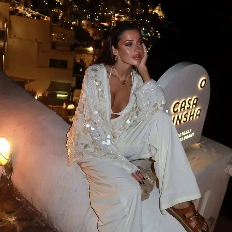 veste kimono festive paillettes