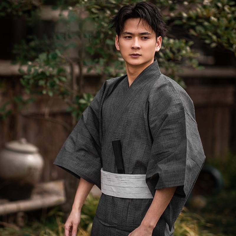 kimono yukata long noir