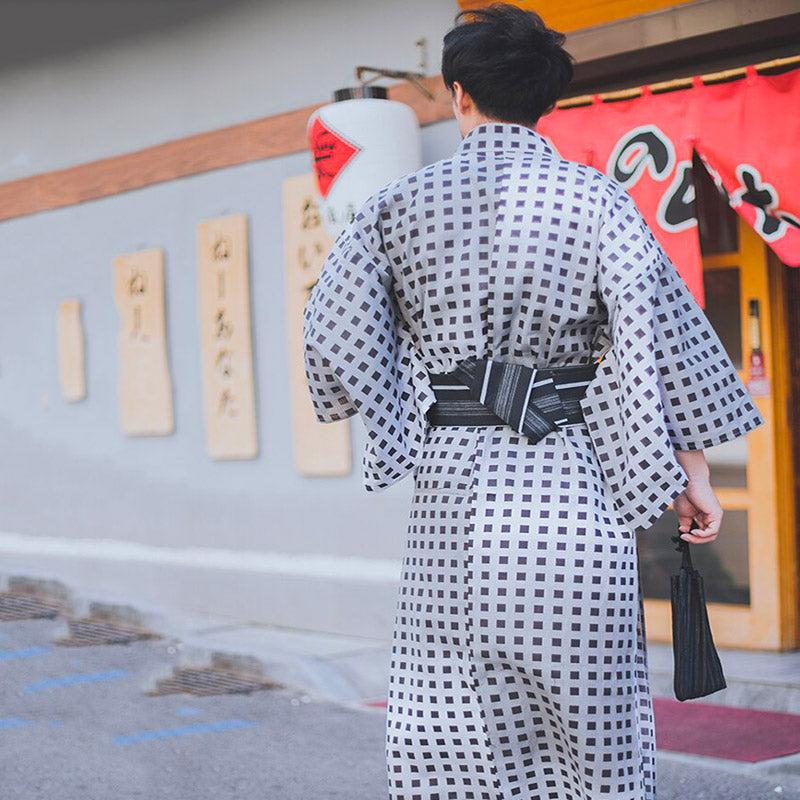 yukata homme motif pois