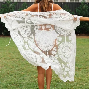 Kimono Dentelle Blanc| Jardin