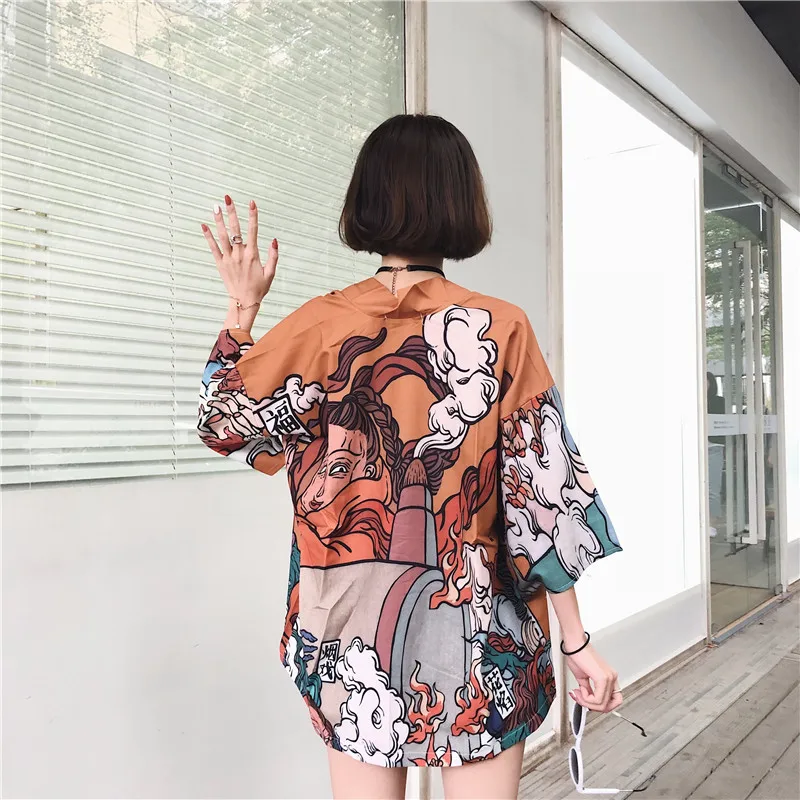 veste haori femme en tissu léger