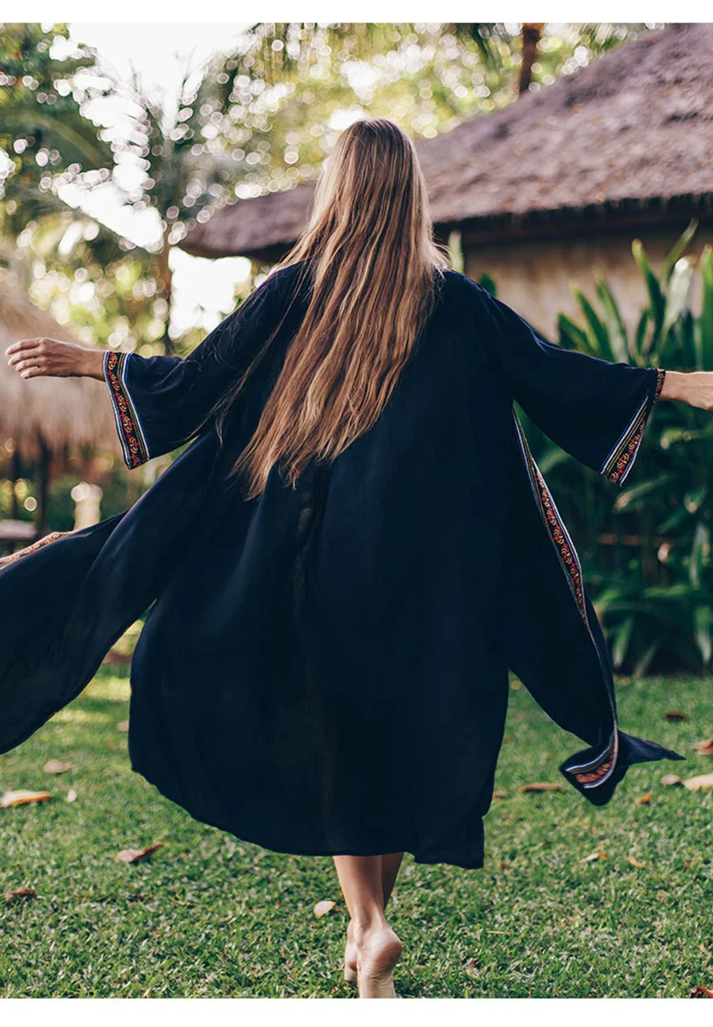 vêtement d'été kimono imprimé fleurs