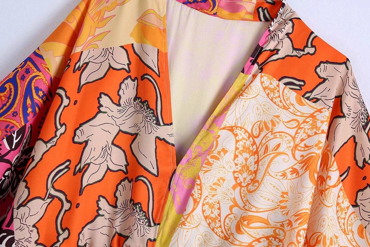 kimono été femme en orange