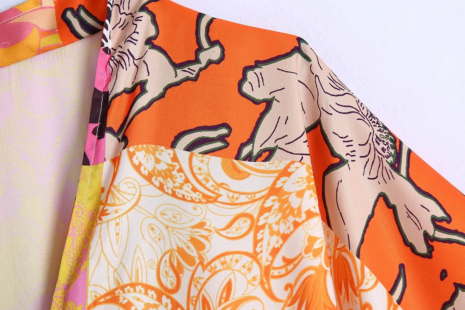 kimono femme couleur orange vif