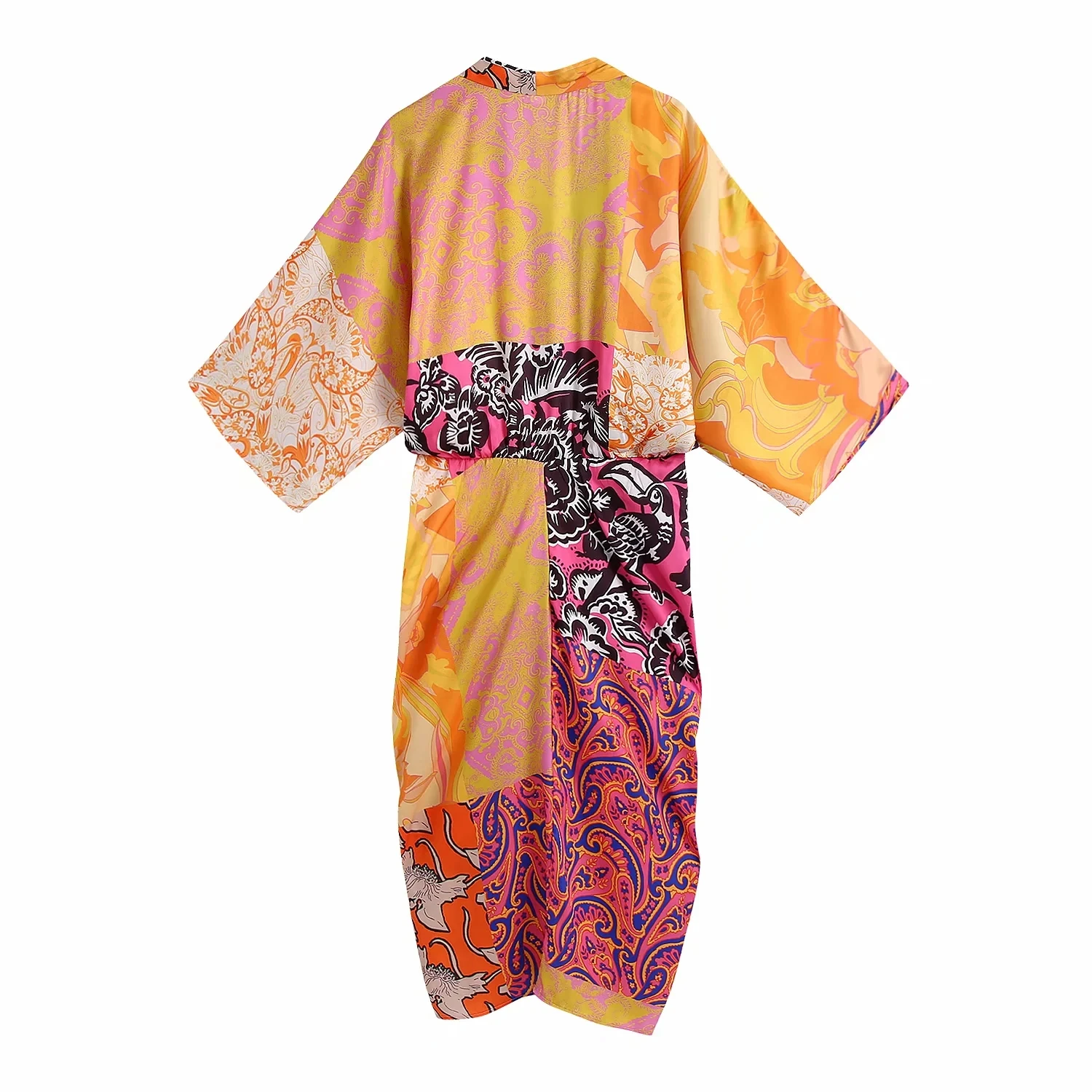robe kimono orange pour femme