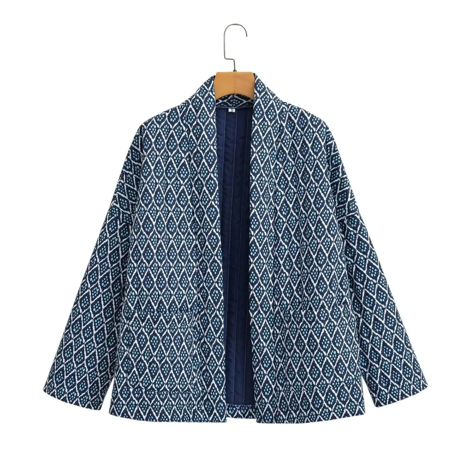 jacket style kimono avec motif losange
