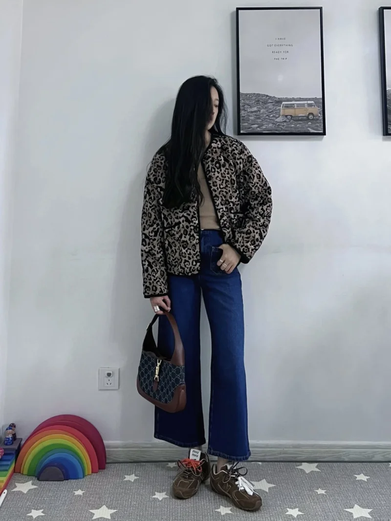 Veste Kimono Matelassée Kaki Imprimée