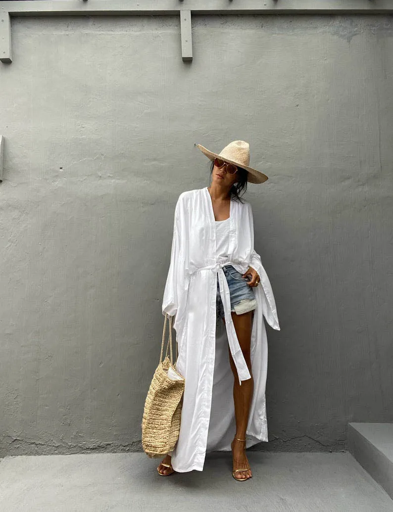 kimono d'été blanc chic