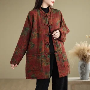 Manteau Kimono Femme Ethnique Rouge