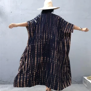Kimono Long Femme Yukata Violet | Dégradé De Teintes