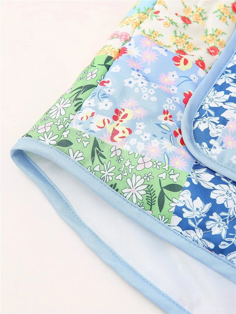 kimono en patchwork vert chic