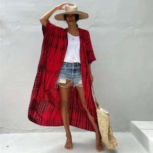 Kimono Long Femme Yukata | Shibori Rouge