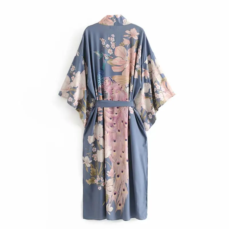kimono élégant en bleu boheme