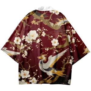 Veste Kimono Homme | Haori Rouge Faucon