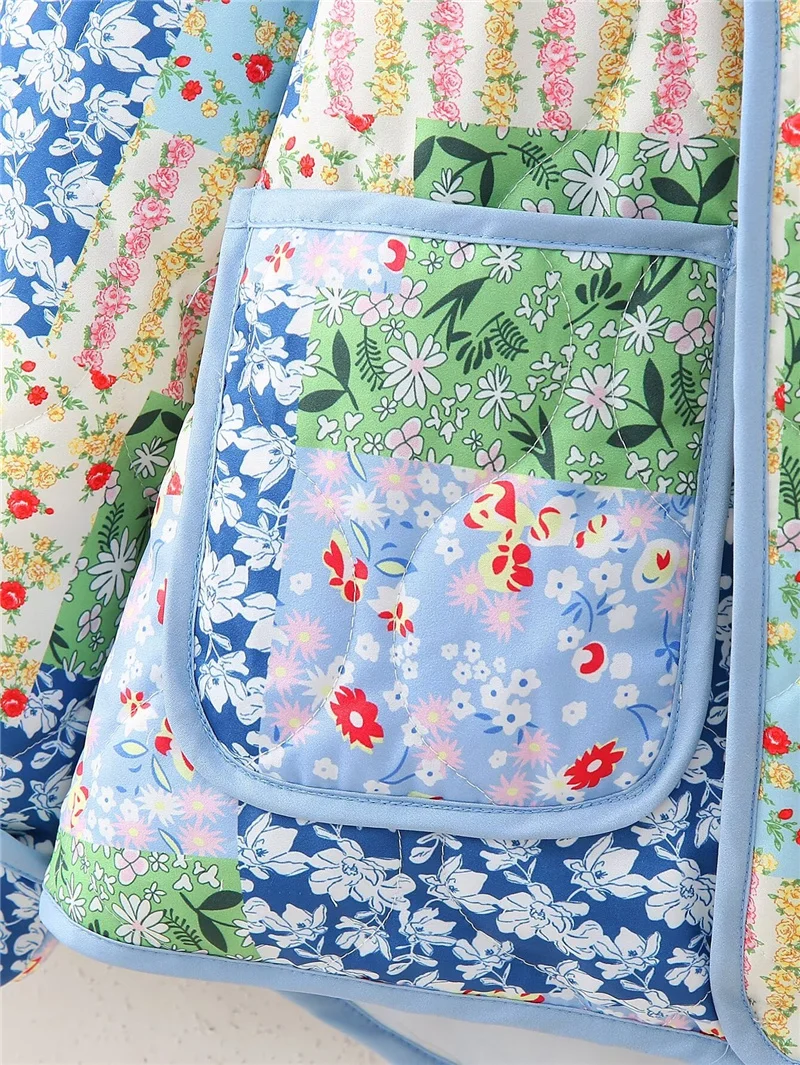 veste kimono en tissu matelassé vert