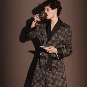 Peignoir Kimono Pour Homme | Motifs Tourbillons