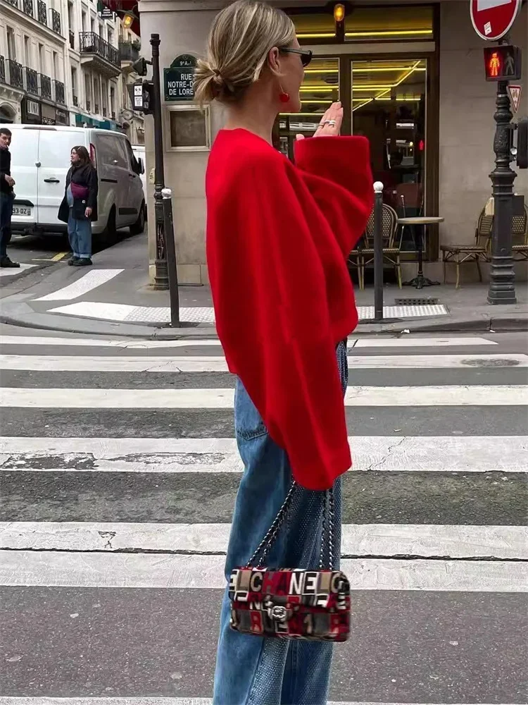 kimono rouge en laine chaude