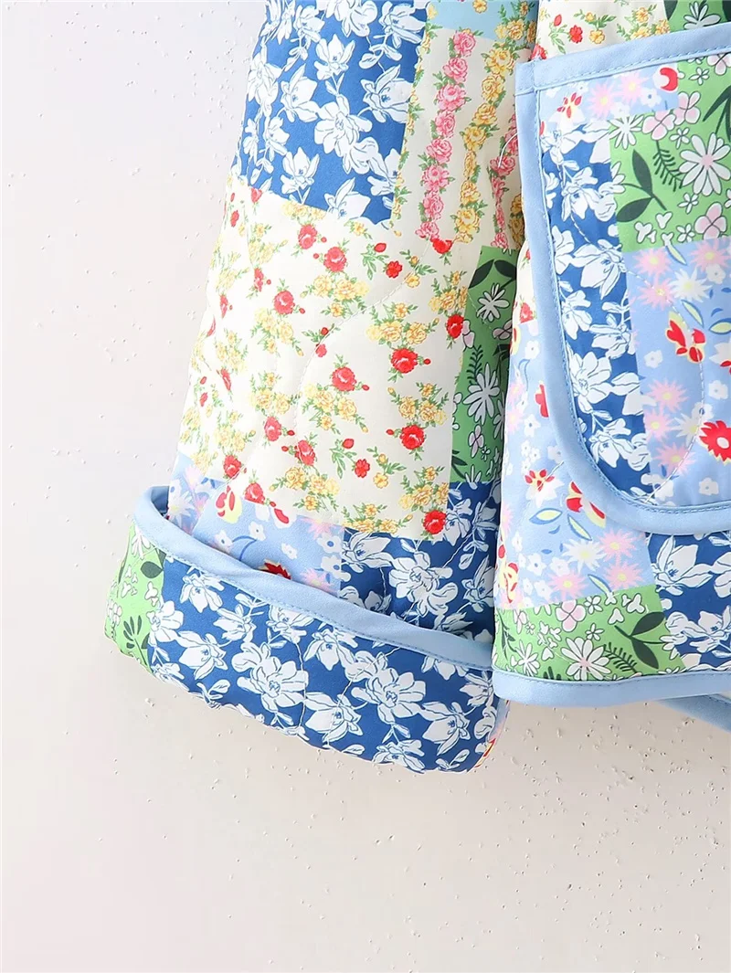 veste verte en patchwork moderne