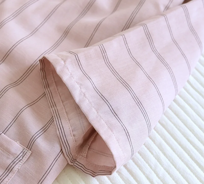 peignoir femme en tissu doux à rayures