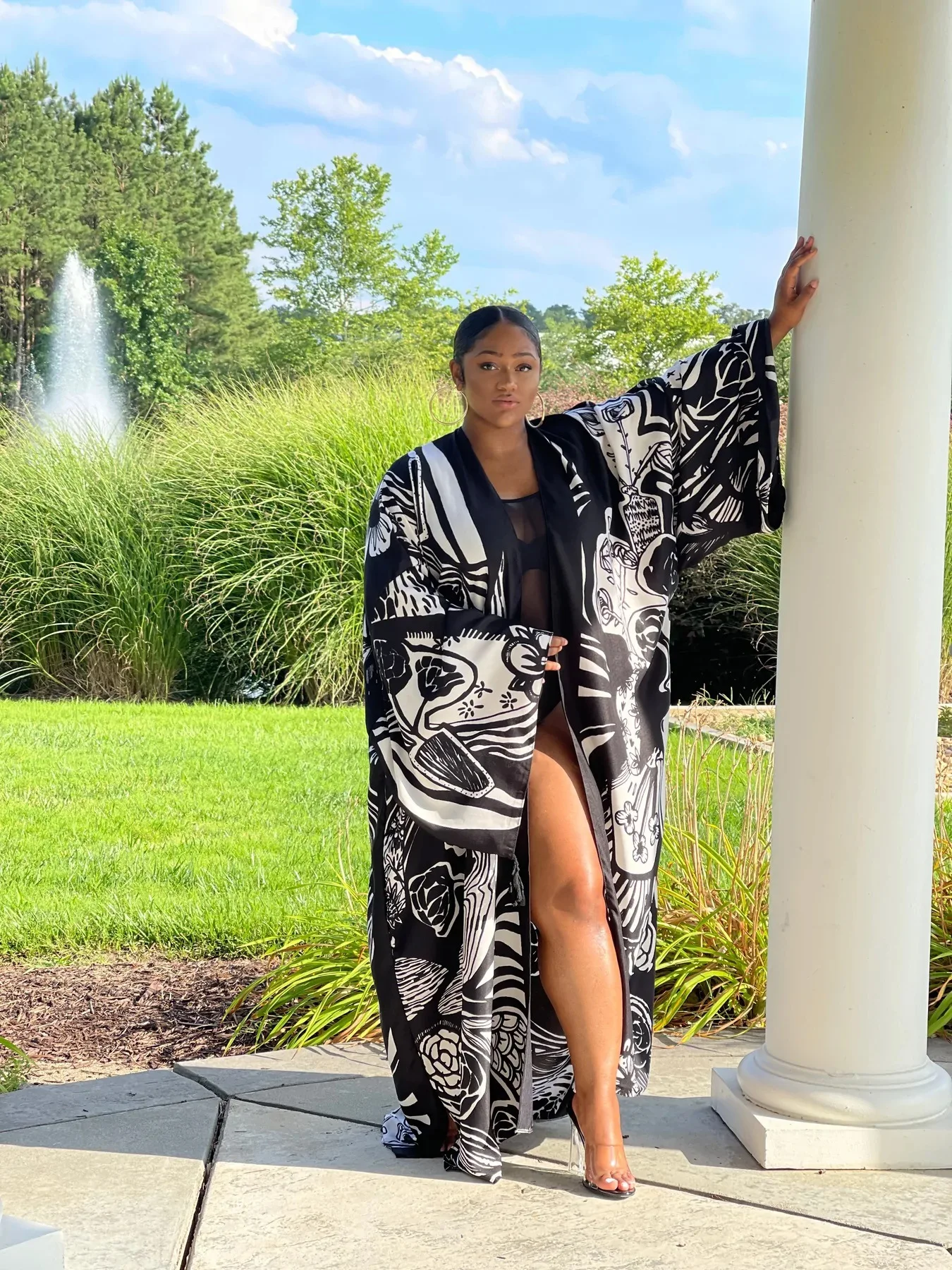 Robe Kimono Longue | Noir Ethnique