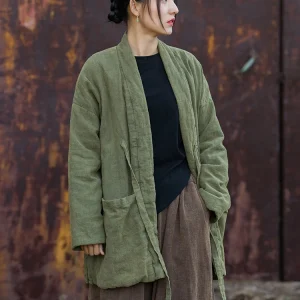 Manteau Kimono Femme Vert | Origoods