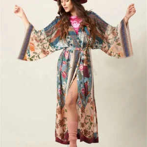 Kimono Long Femme Bohème | Yukata Élégant