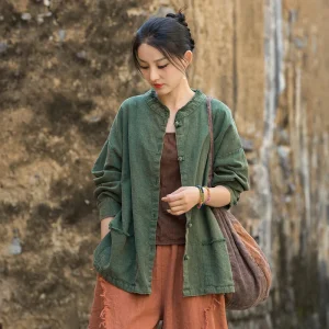 veste en kimono vert tendance automne
