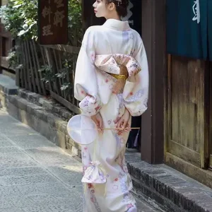 Kimono Japonais Femme | Yukata Blanc