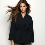Kimono Blazer Femme Noir Chic