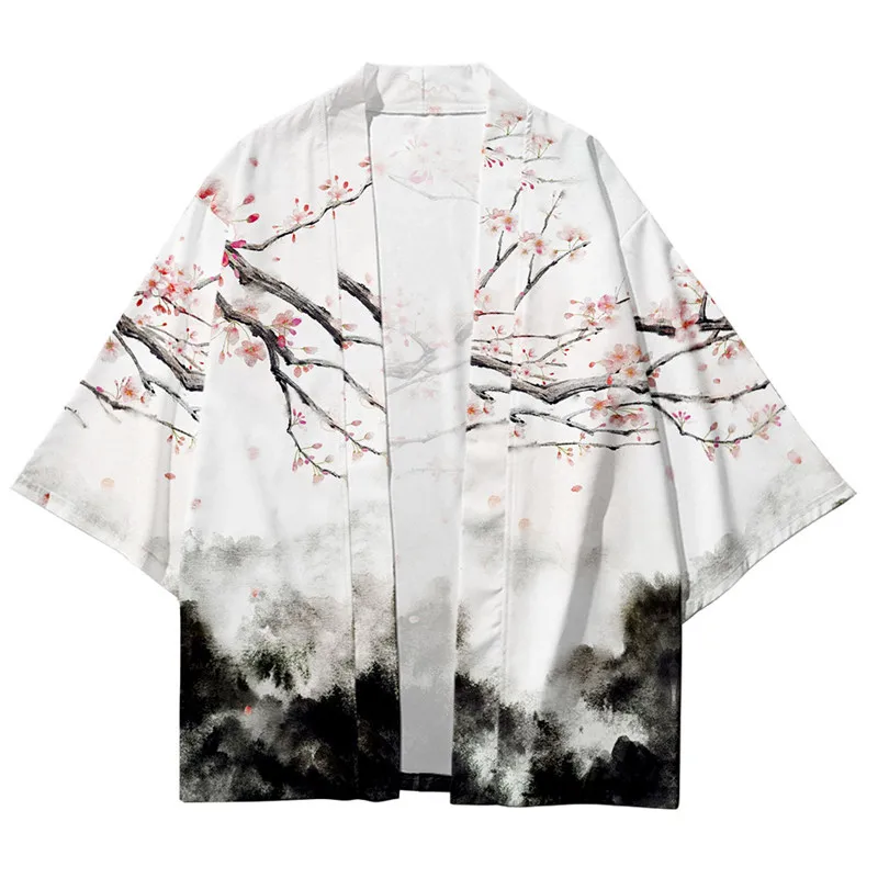 haori cerisier unisexe en tissu léger